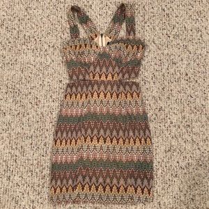 Multicolor dress with cut-out sides